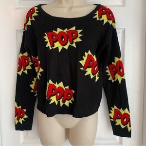 Comic Pop Cartoon Black Sweater